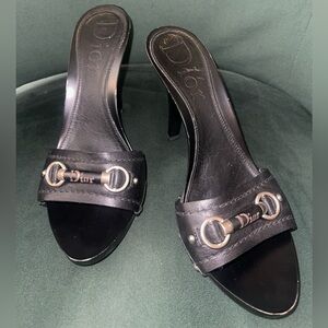 Dior Black leather heeled sandals